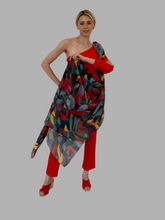 Load image into Gallery viewer, Colored Leaves Silk Chiffon Scarf (Long)