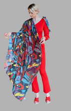 Load image into Gallery viewer, Colored Leaves Silk Chiffon Scarf (Long)