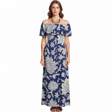 Load image into Gallery viewer, Royal Blue Off-Shoulder Maxi Dress