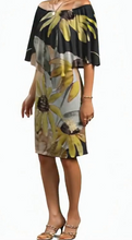 Load image into Gallery viewer, Black-Eyed Susan Off-Shoulder Shawl Dress