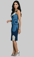 Load image into Gallery viewer, Blue Poppy Bodycon Dress
