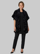 Load image into Gallery viewer, Black Faux fur shawl wrap