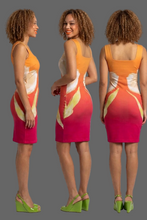 Load image into Gallery viewer, Desert Rose Square Neck Bodycon Dress Back and Side views