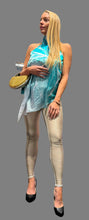 Load image into Gallery viewer, Ombre Lotus Green Asymmetric Hater Satin Top