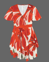 Load image into Gallery viewer, Scarlet Bloom Flutter Mini Dress
