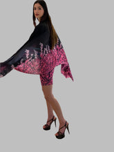 Load image into Gallery viewer, Pink Ombré Leaves Silk Chiffon Scarf