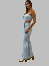 Load image into Gallery viewer, Sky Blue Corset Top and Wide-Leg Pant Set
