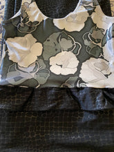 Load image into Gallery viewer, Black and White Rose Foil Sleeveless Empire Waist Dress