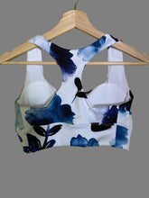 Load image into Gallery viewer, Blue Cornflower High Waist Leggings and Longline Bra Top
