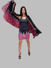 Load image into Gallery viewer, Pink Ombré Leaves Silk Chiffon Scarf