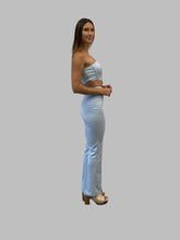 Load image into Gallery viewer, Sky Blue Corset Top and Wide-Leg Pant Set