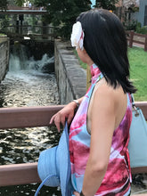 Load image into Gallery viewer, Pink Magnolia Asymmetric Halter Satin Top