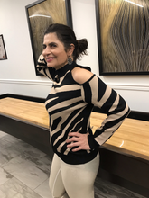 Load image into Gallery viewer, Zebra One Cold Shoulder Knit Top