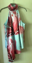 Load image into Gallery viewer, Pink Magnolia Asymmetric Halter Satin Top