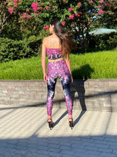 Load image into Gallery viewer, Pink Ombre' Leaves High Waist Pocket Leggings