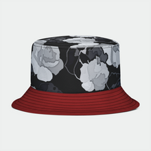 Load image into Gallery viewer, Hat: Roses and Merlot Flat Top Bucket Style