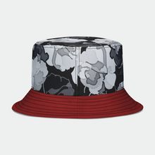 Load image into Gallery viewer, Hat: Roses and Merlot Flat Top Bucket Style