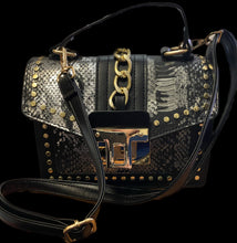 Load image into Gallery viewer, Snakeskin Crossbody Handbag (Gold and Silver)