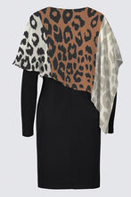 Load image into Gallery viewer, Tricolor Leopard Cape Dress
