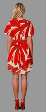 Load image into Gallery viewer, Back View flutter sleeve ruffle dress with sash. Zipper from neck to lower back
