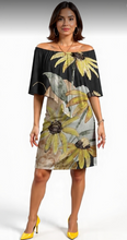 Load image into Gallery viewer, Black-Eyed Susan Off-Shoulder Shawl Dress
