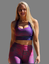 Load image into Gallery viewer, Sunset Rose Ombre High Waist Leggings and Longline Bra Top
