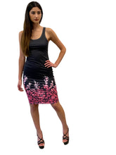 Load image into Gallery viewer, Pink Ombré Leaves Bodycon Midi Dress
