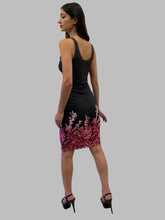 Load image into Gallery viewer, Pink Ombré Leaves Bodycon Midi Dress
