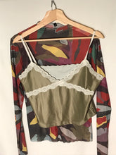 Load image into Gallery viewer, Burnished Leaf Mesh Top with Cami

