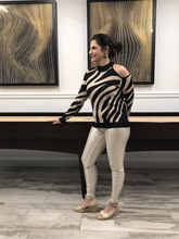 Load image into Gallery viewer, Zebra One Cold Shoulder Knit Top
