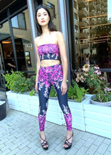 Load image into Gallery viewer, Pink Ombre&#39; Leaves Leggings Bandeau Top Athleisurewear Set

