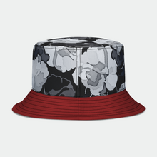 Load image into Gallery viewer, Hat: Roses and Merlot Flat Top Bucket Style
