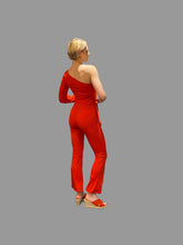 Load image into Gallery viewer, Scarlet One Shoulder Jumpsuit with Scarf
