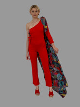 Load image into Gallery viewer, Scarlet One Shoulder Jumpsuit with Scarf
