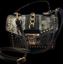 Load image into Gallery viewer, Snakeskin Crossbody Handbag (Gold and Silver)
